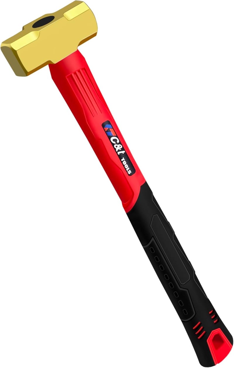ct 1lb Brass Sledge Hammer,Non-Sparking,Comfortable Fiberglass Handle,1-Pounds,Non-Magnetic,Corrosion Resistant - Image 1